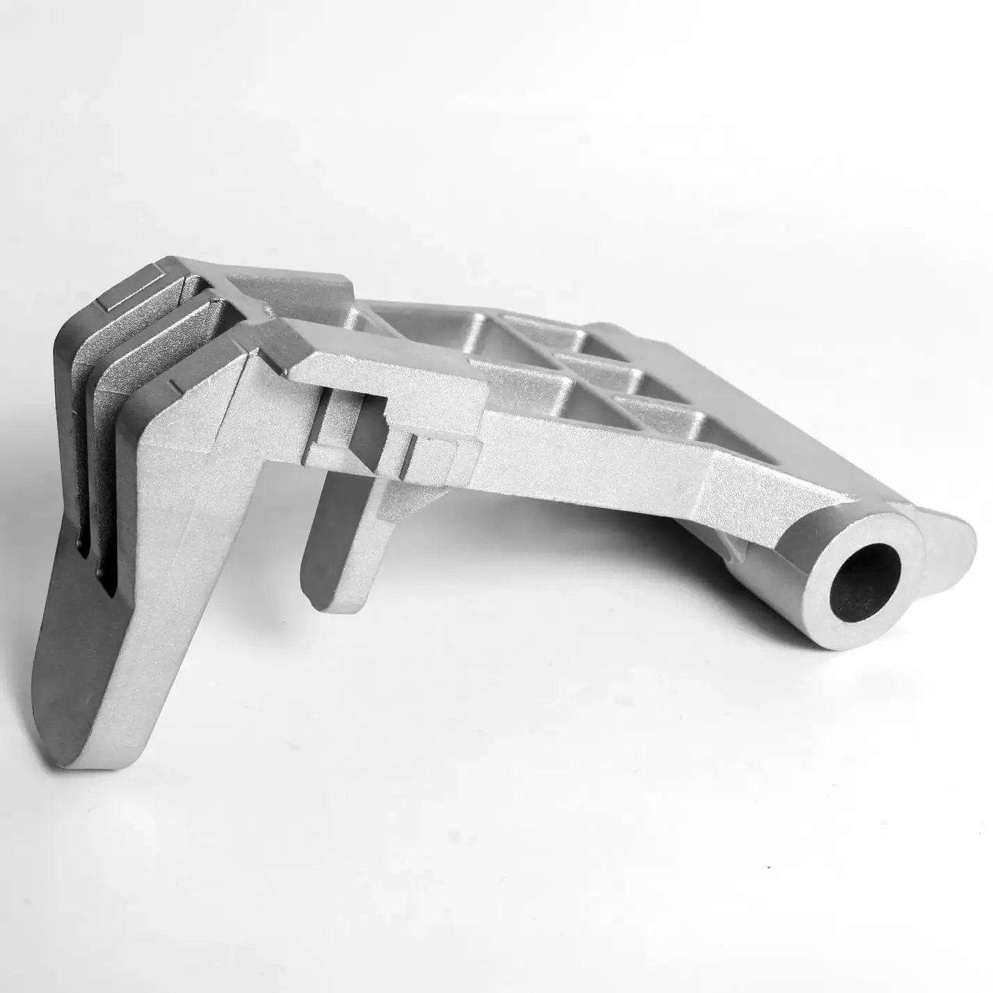 Supporto canocchiale in alluminio pressofuso per affettatrici professionali, produzione Metalfusioni